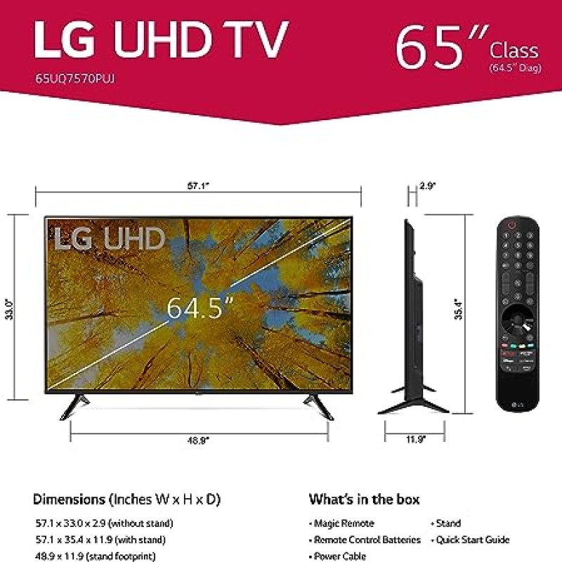 LG UQ7570 Series 4K de 65 pulgadas