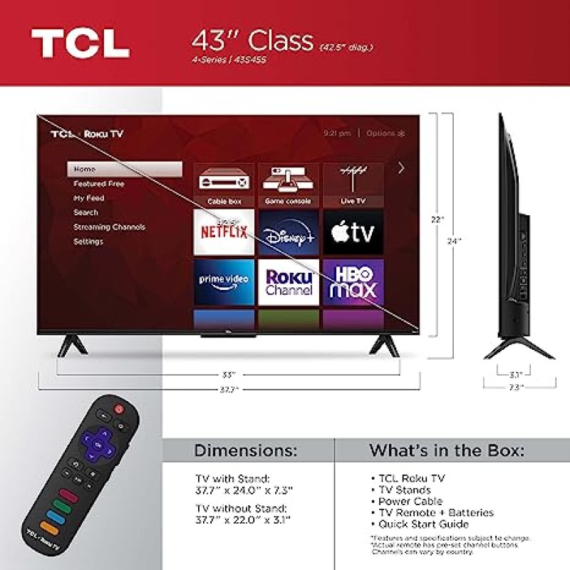 TCL 43 Pulgadas Smart TV Roku